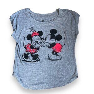 Disney Parks Women’s Medium Graphic Mickey Minnie Mouse Sleeveless Tank Top Grey